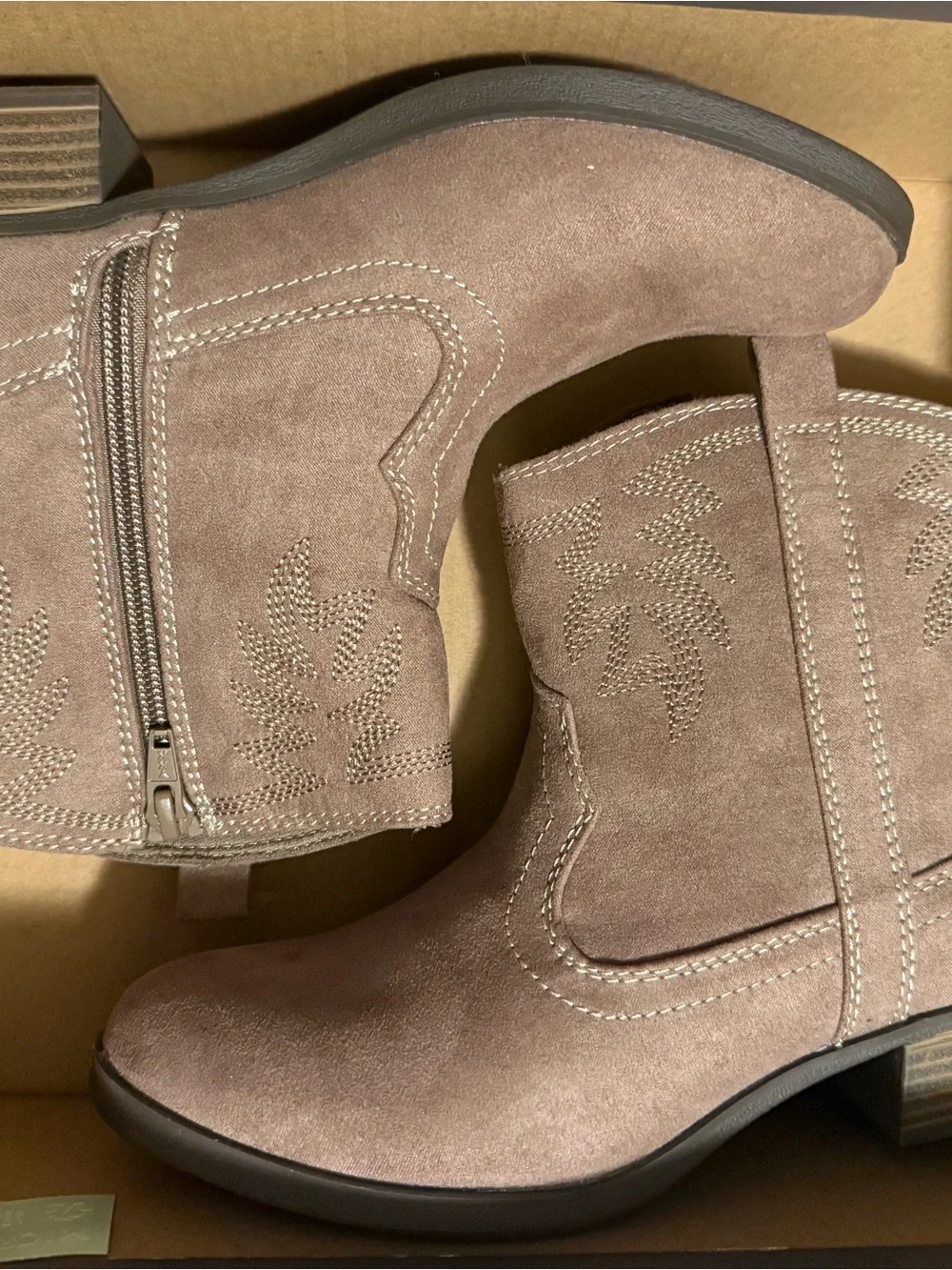Crown Vintage Kids Suede Ankle Boots in Taupe
